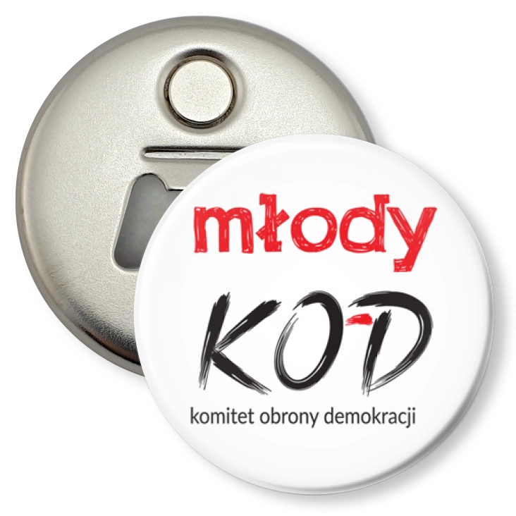 przypinka otwieracz-magnes KOD Młody