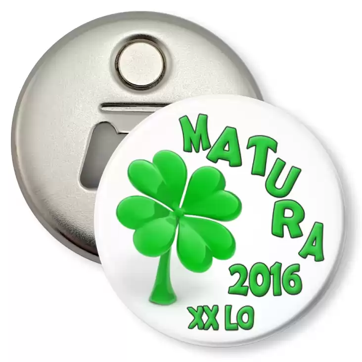 przypinka otwieracz-magnes Matura - XX LO
