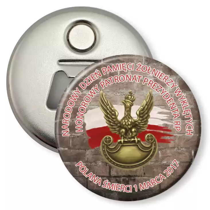 przypinka otwieracz-magnes Narodowy Dzień Pamięci Żołnierzy Wyklętych