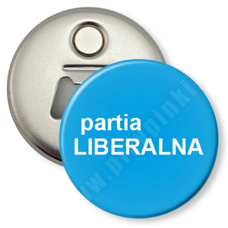 przypinka otwieracz-magnes Partia liberalna