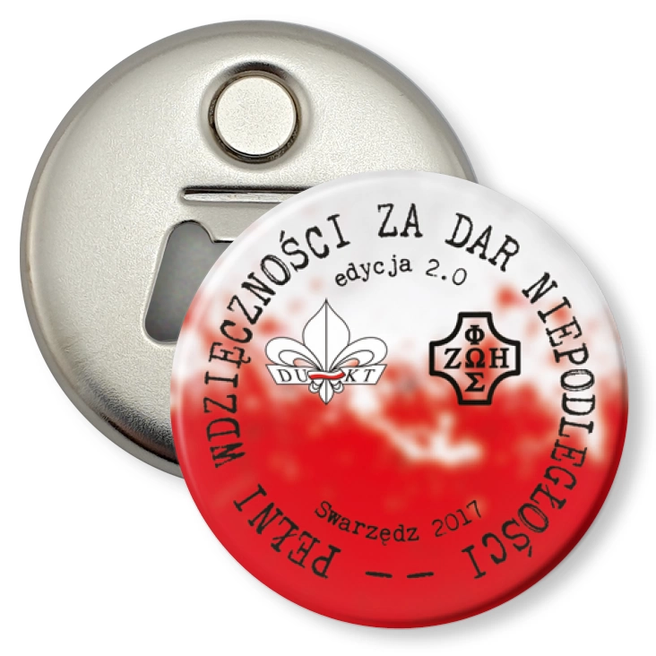 przypinka otwieracz-magnes Pełni wdzięczności - 9 SDH