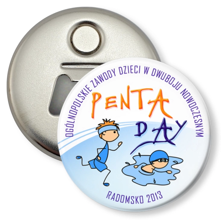 przypinka otwieracz-magnes Penta Day