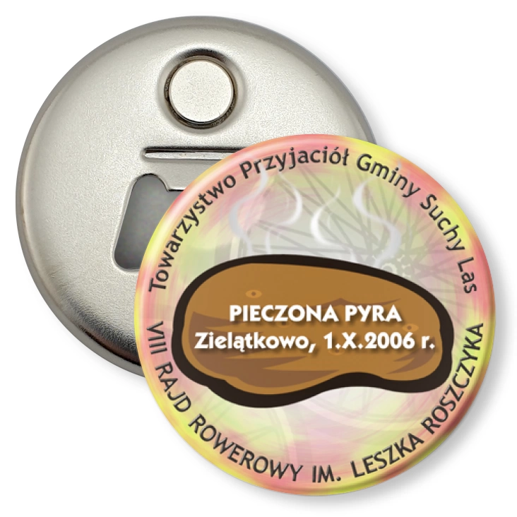 przypinka otwieracz-magnes Pieczona Pyra 2006