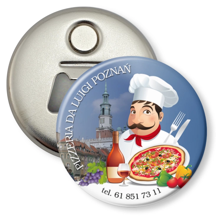 przypinka otwieracz-magnes Pizzeria da Luigi