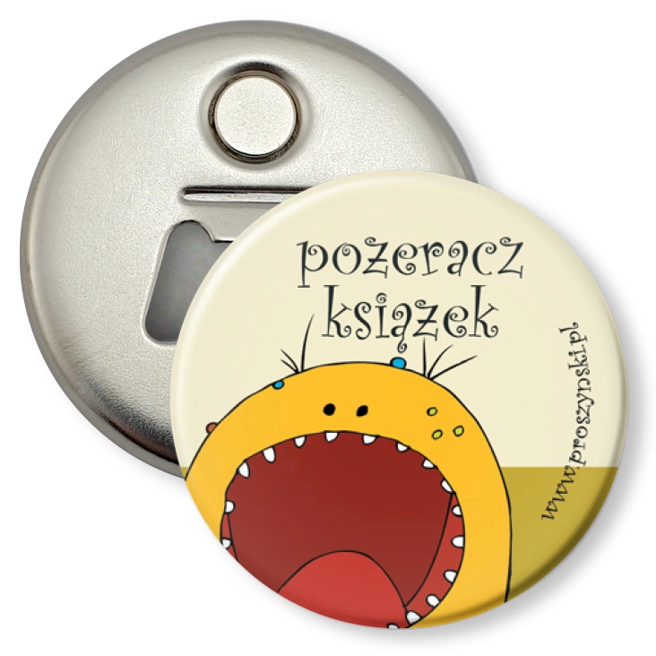 przypinka otwieracz-magnes Pożeracz