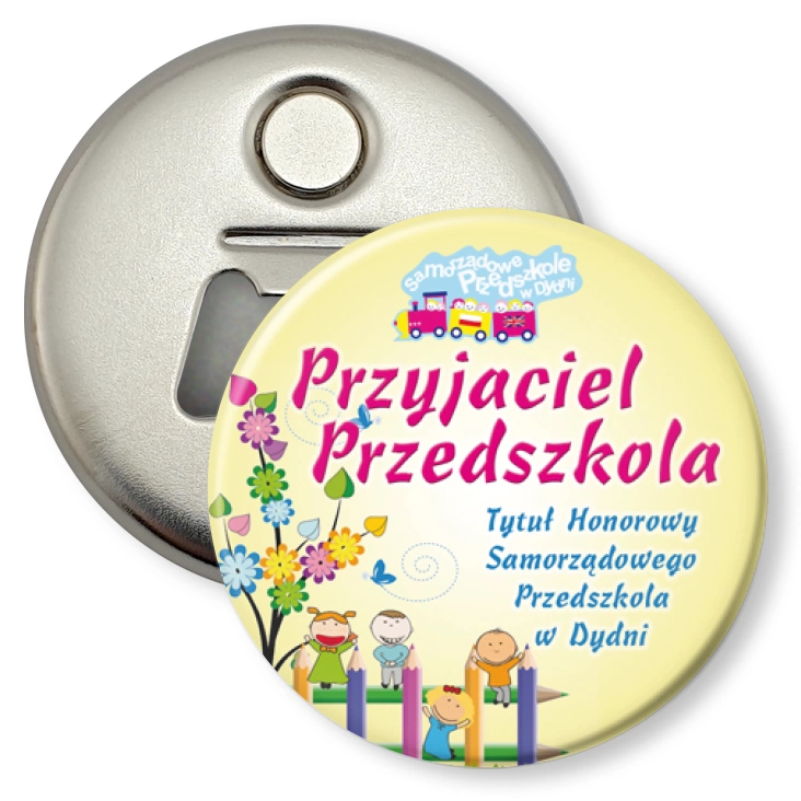 przypinka otwieracz-magnes Przedszkole w Dydni
