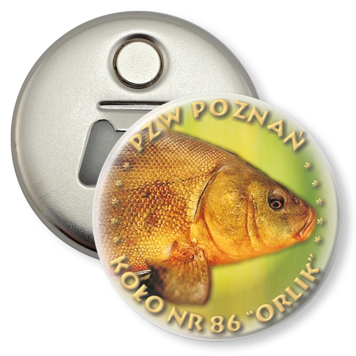 przypinka otwieracz-magnes PZW Poznań - Koło nr 86 Orlik