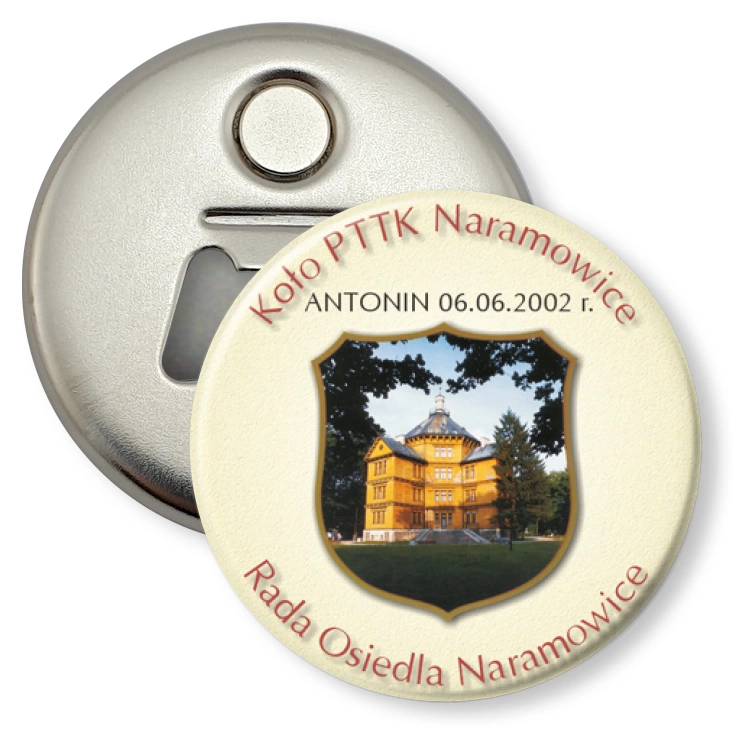 przypinka otwieracz-magnes Rada Osiedla Naramowice