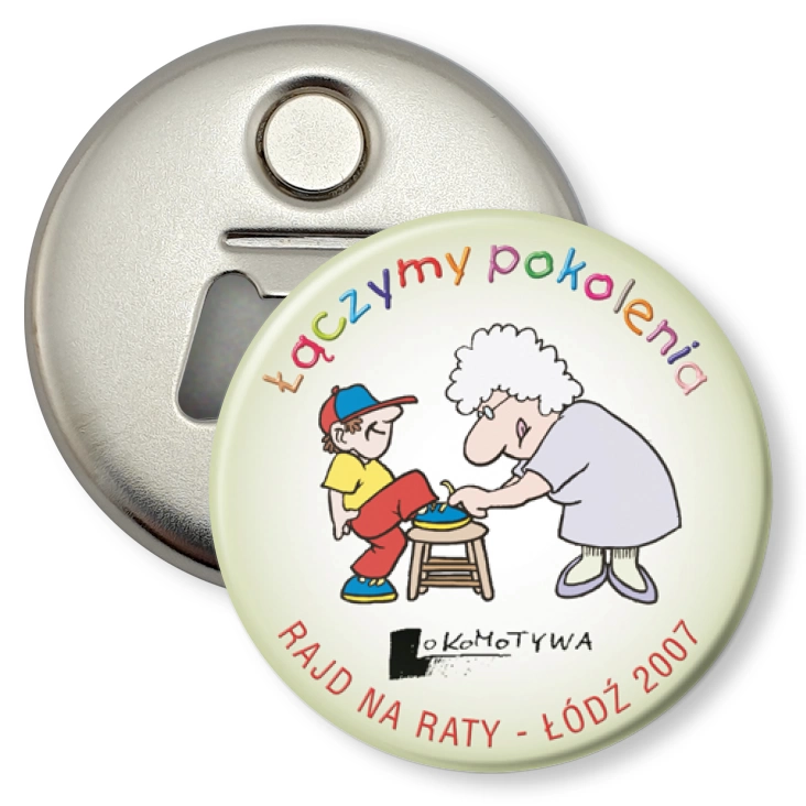 przypinka otwieracz-magnes Rajd na raty 2