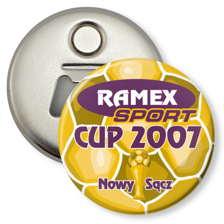 przypinka otwieracz-magnes Ramex Sport Cup 2007