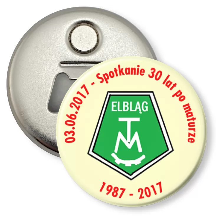 przypinka otwieracz-magnes Spotkanie 30 lat po maturze