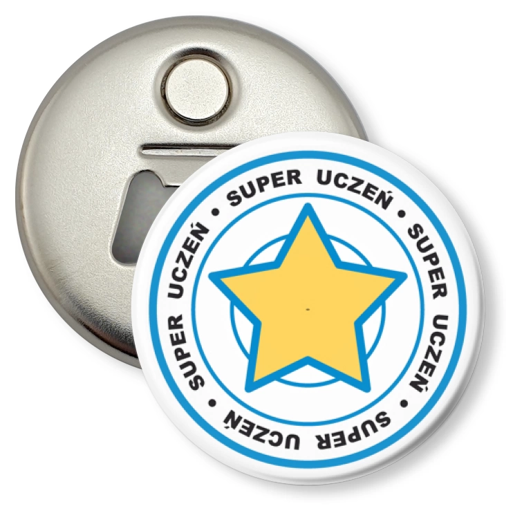 przypinka otwieracz-magnes Super uczeń