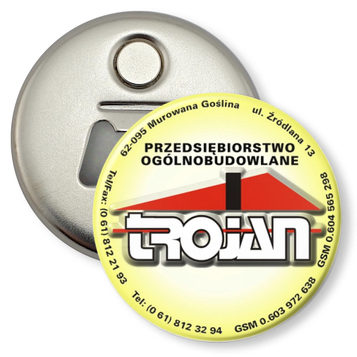 przypinka otwieracz-magnes TROJAN