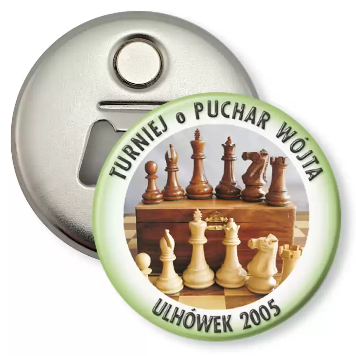 przypinka otwieracz-magnes Turniej o puchar wójta - Ulhówek 2005