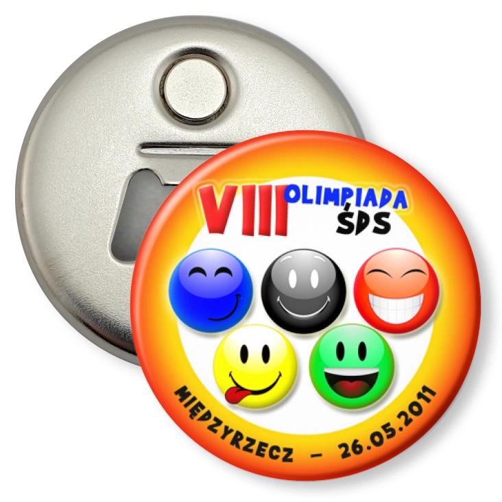 przypinka otwieracz-magnes VIII Olimpiada ŚDS