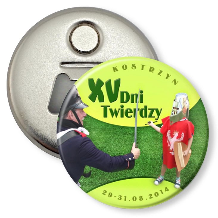 przypinka otwieracz-magnes XV Dni Twierdzy Kostrzyn