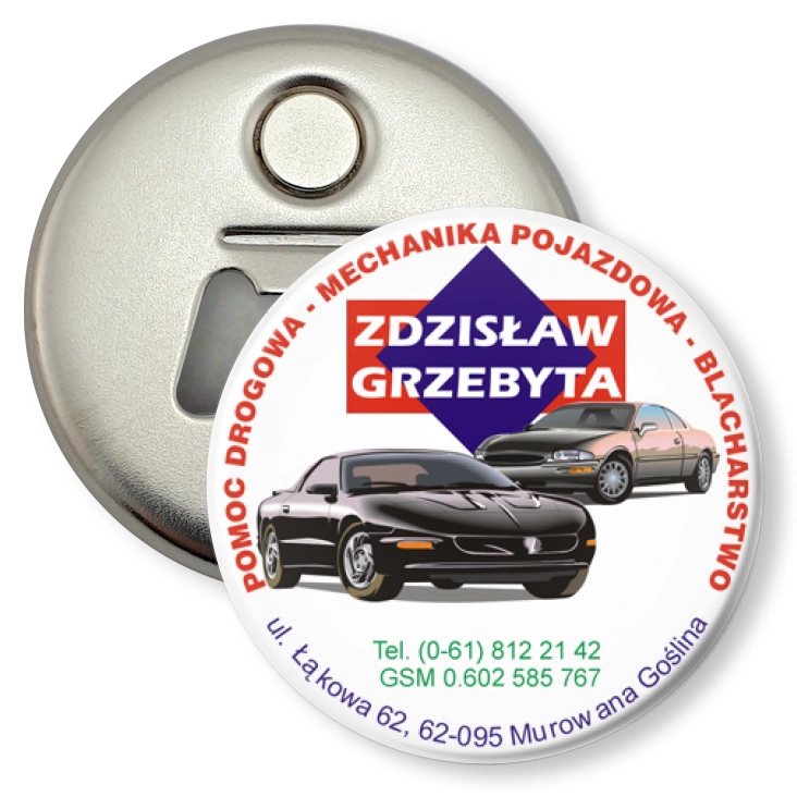 przypinka otwieracz-magnes Zdzisław Grzebyta