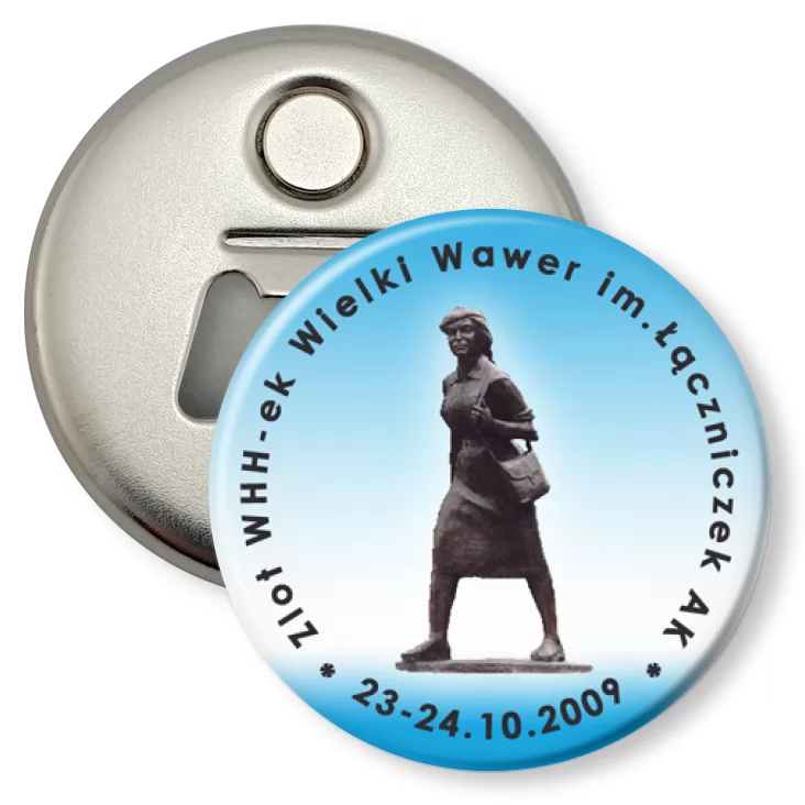 przypinka otwieracz-magnes Zlot WHH-ek Wielki Wawer im.Łączniczek AK