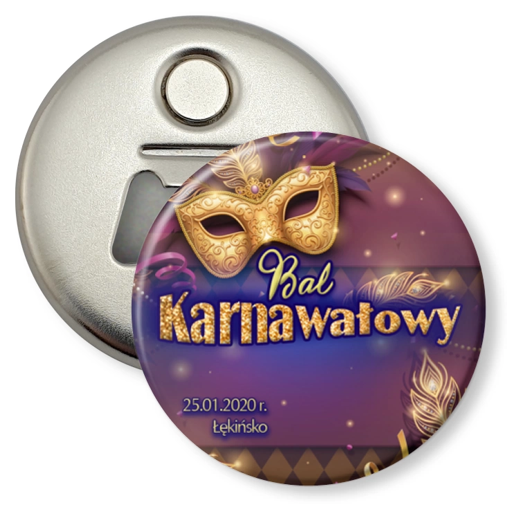 przypinka otwieracz-magnes Bal karnawałowy