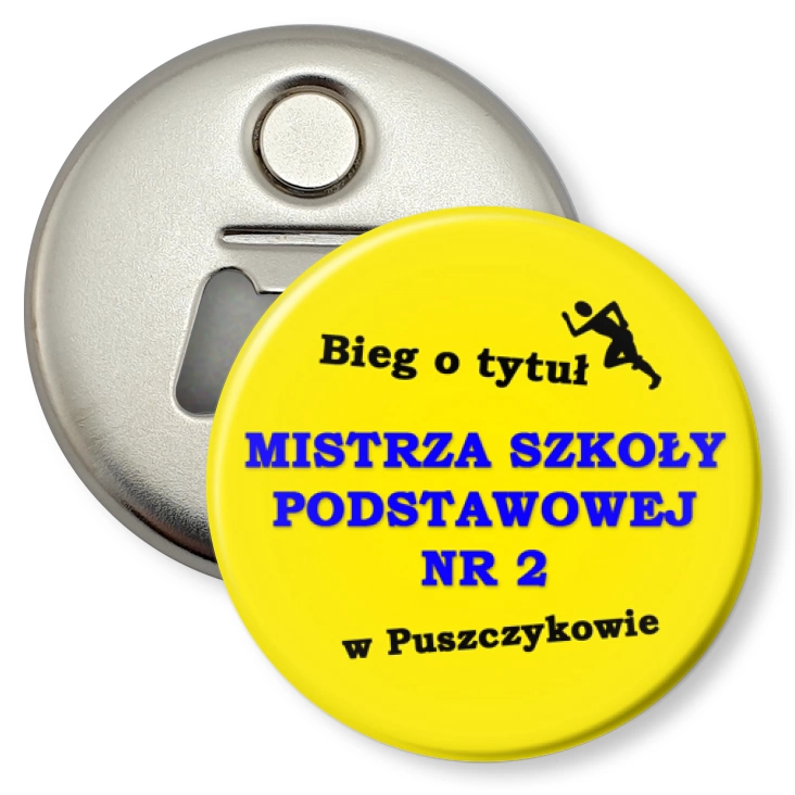 przypinka otwieracz-magnes Bieg o tytuł...