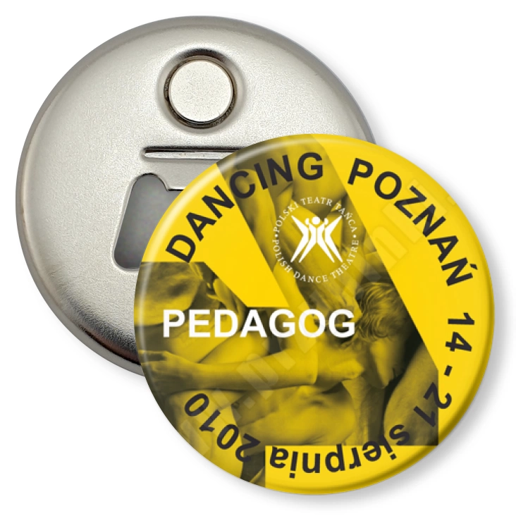 przypinka otwieracz-magnes Dancing Poznań 2010 - pedagog