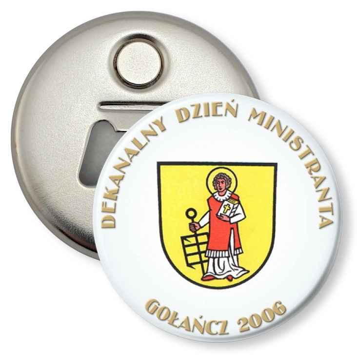 przypinka otwieracz-magnes Dekanalny Dzień Ministranta - Gołańcz 2006