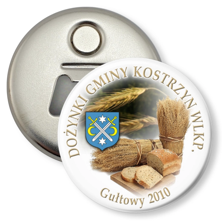 przypinka otwieracz-magnes Dożynki Gminy Kostrzyn Wlkp. - 2010