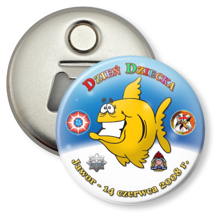 przypinka otwieracz-magnes Dzień Dziecka 2008