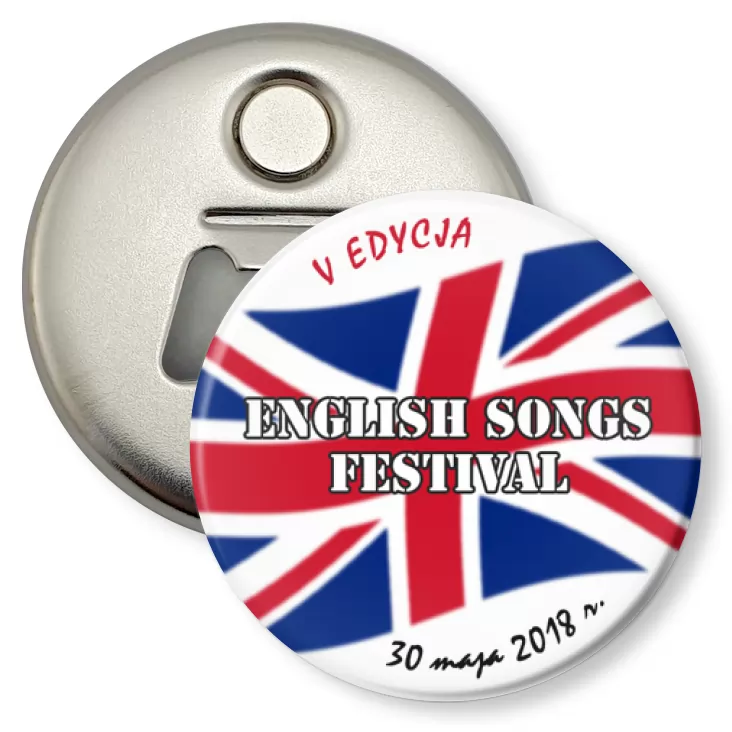 przypinka otwieracz-magnes English Songs Festival