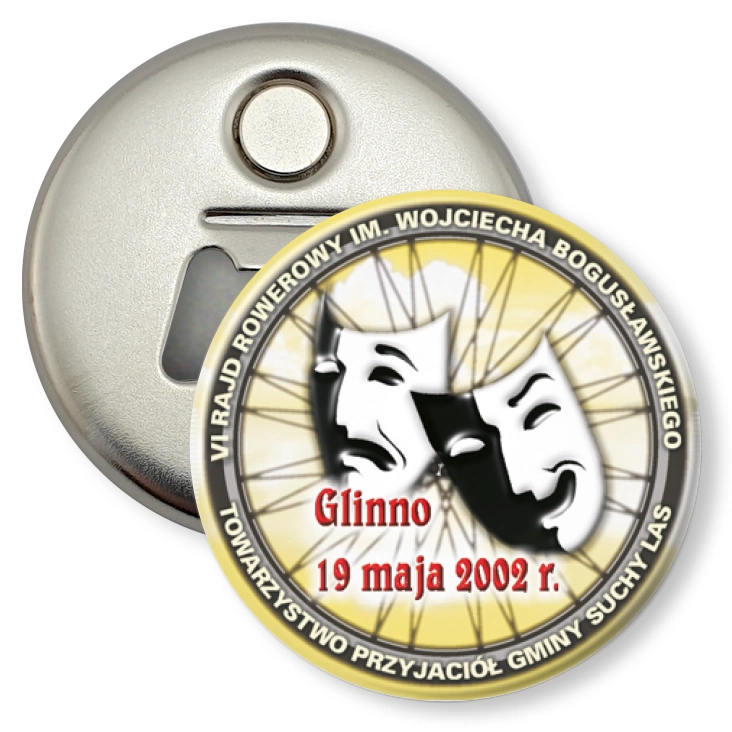 przypinka otwieracz-magnes Glinno 2002