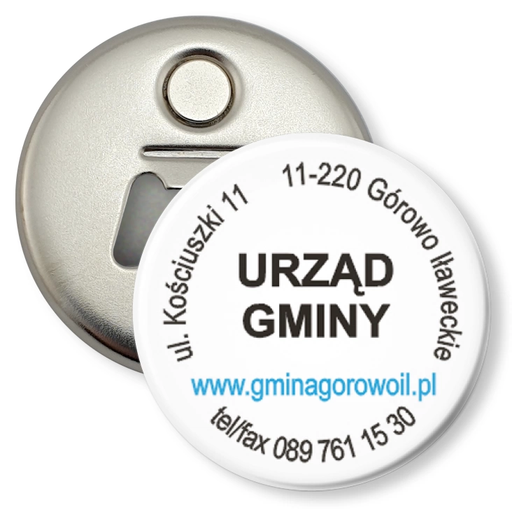 przypinka otwieracz-magnes Górowo Iławeckie