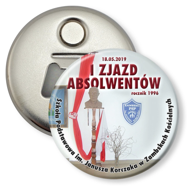 przypinka otwieracz-magnes I Zjazd Absolwentów