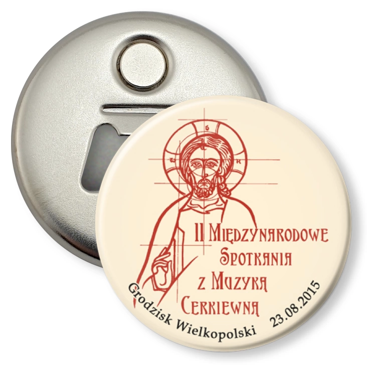 przypinka otwieracz-magnes II Międzynarodowe Spotkania z Muzyką Cerkiewną 2015