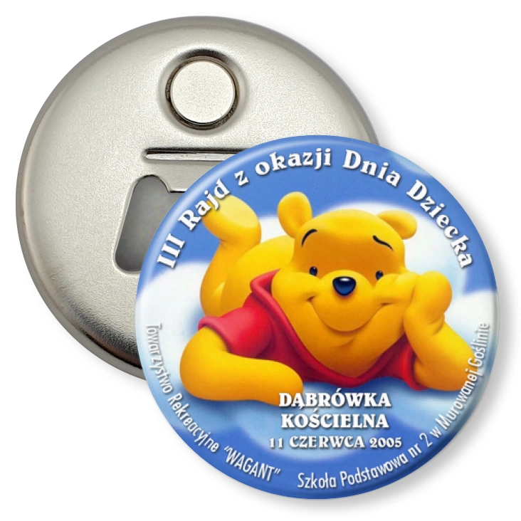 przypinka otwieracz-magnes III Rajd z Okazji Dnia Dziecka