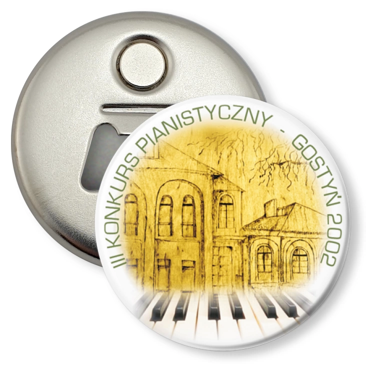 przypinka otwieracz-magnes Konkurs Pianistyczny Gostyń 2002