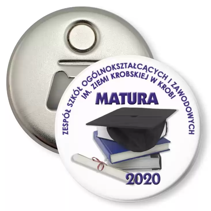 przypinka otwieracz-magnes Matura 2020
