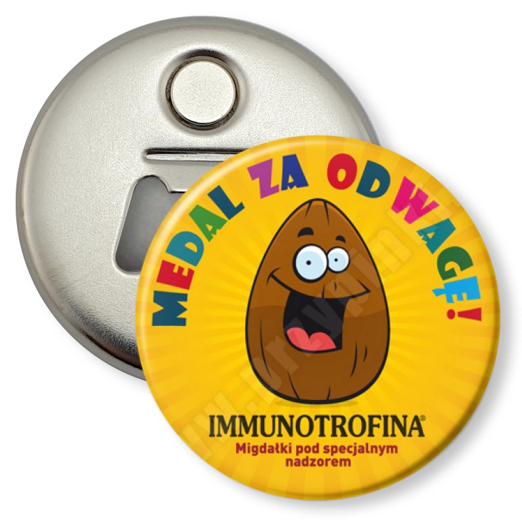 przypinka otwieracz-magnes Medal za odwagę