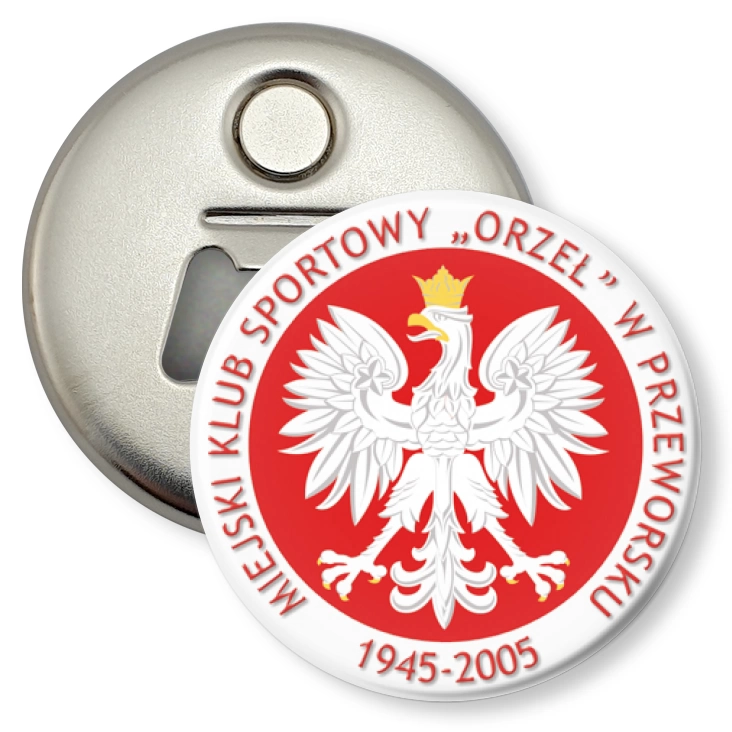 przypinka otwieracz-magnes Miejski Klub Sportowy Orzeł w Przeworsku