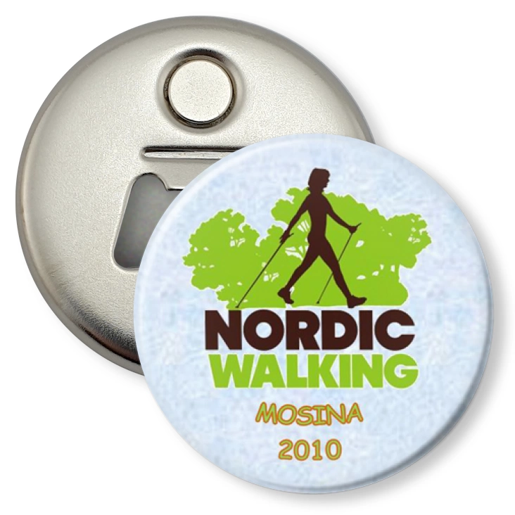 przypinka otwieracz-magnes Nordic Walking - Mosina 2010