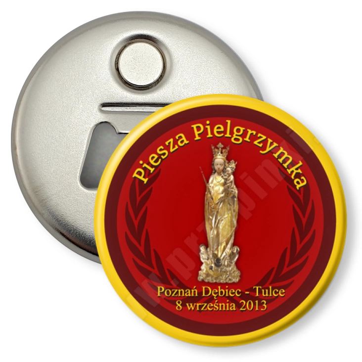 przypinka otwieracz-magnes Piesza Pielgrzymka 2013