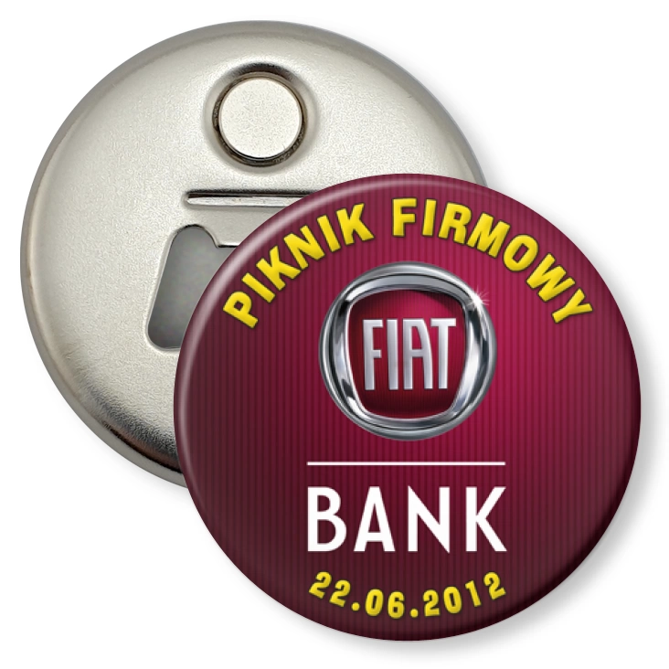 przypinka otwieracz-magnes Piknik Firmowy Fiat
