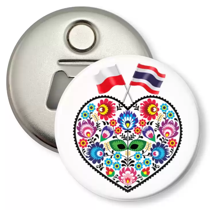 przypinka otwieracz-magnes Polska - Tajlandia