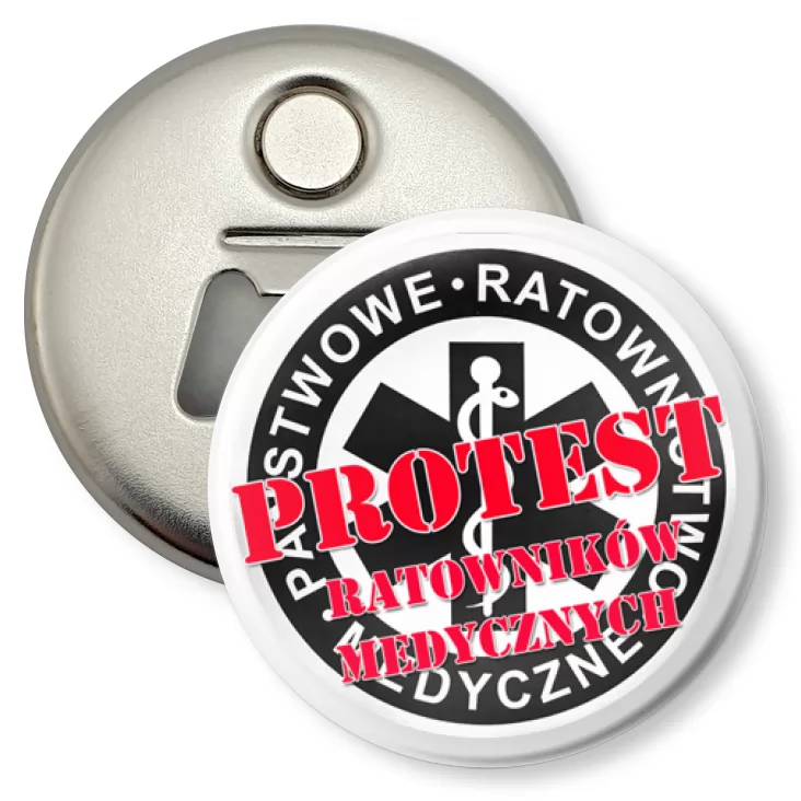 przypinka otwieracz-magnes Protest ratowników medycznych