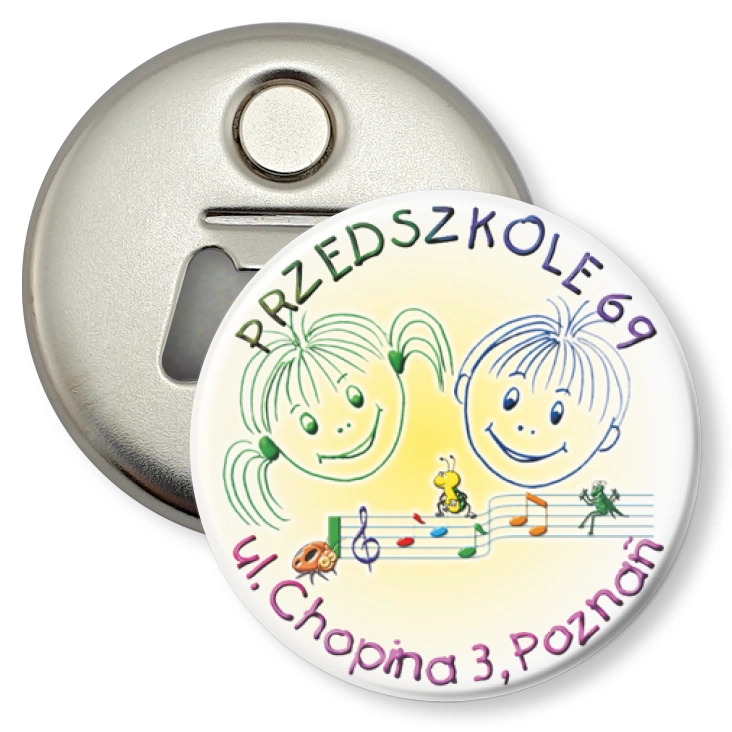 przypinka otwieracz-magnes Przedszkole nr 69