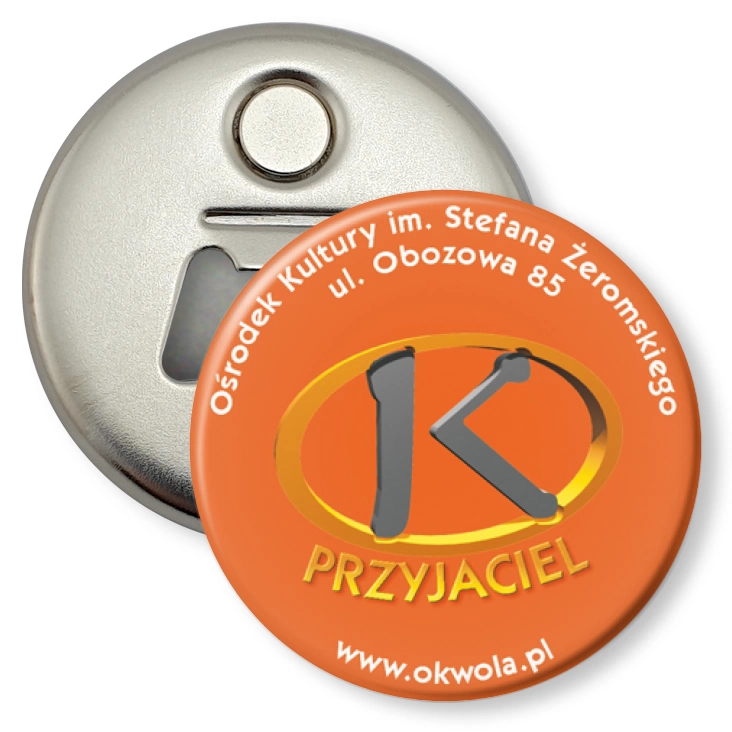 przypinka otwieracz-magnes Przyjaciel