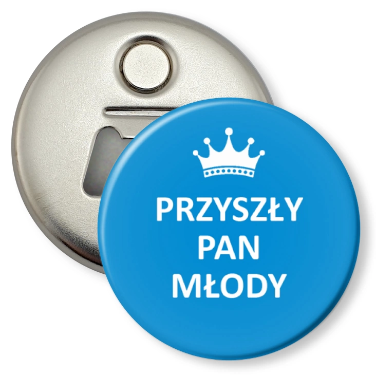 przypinka otwieracz-magnes Przyszły Pan Młody