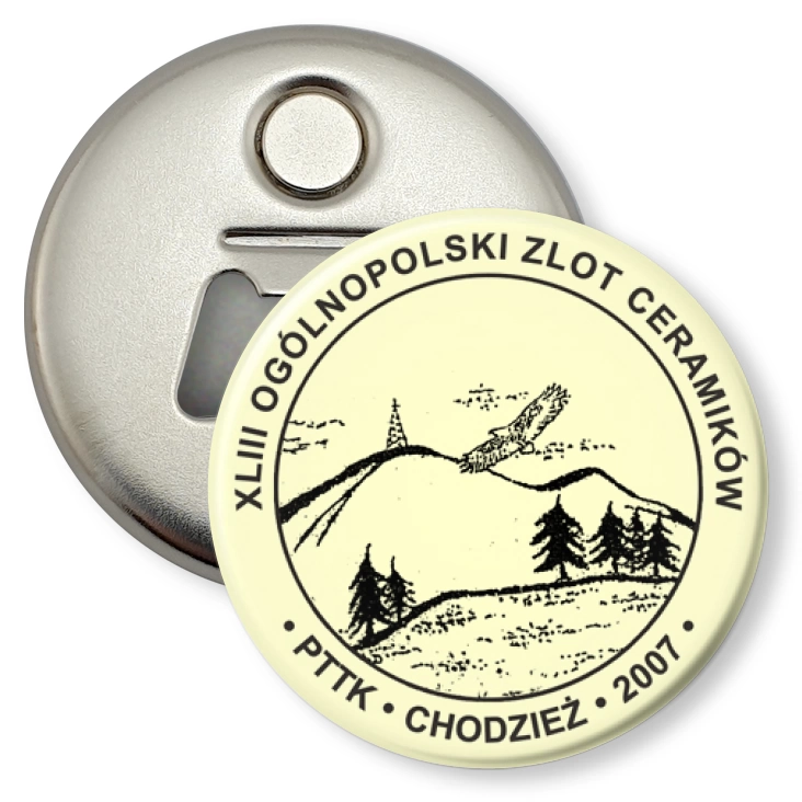 przypinka otwieracz-magnes PTTK Chodzież - Ogólnopolski Zlot Ceramików