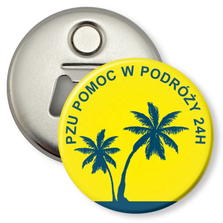przypinka otwieracz-magnes PZU Pomoc w podróży