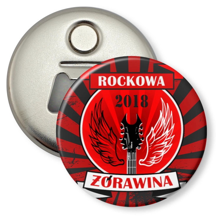 przypinka otwieracz-magnes Rockowa Żórawina