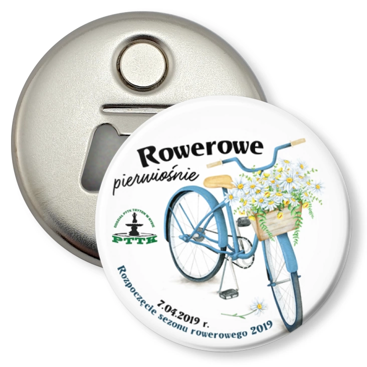 przypinka otwieracz-magnes Rowerowe Pierwiośnie